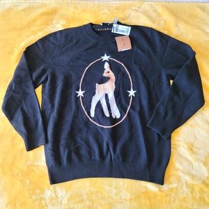 Burberry Wool-Blend Deer Sweater Size Extra Large